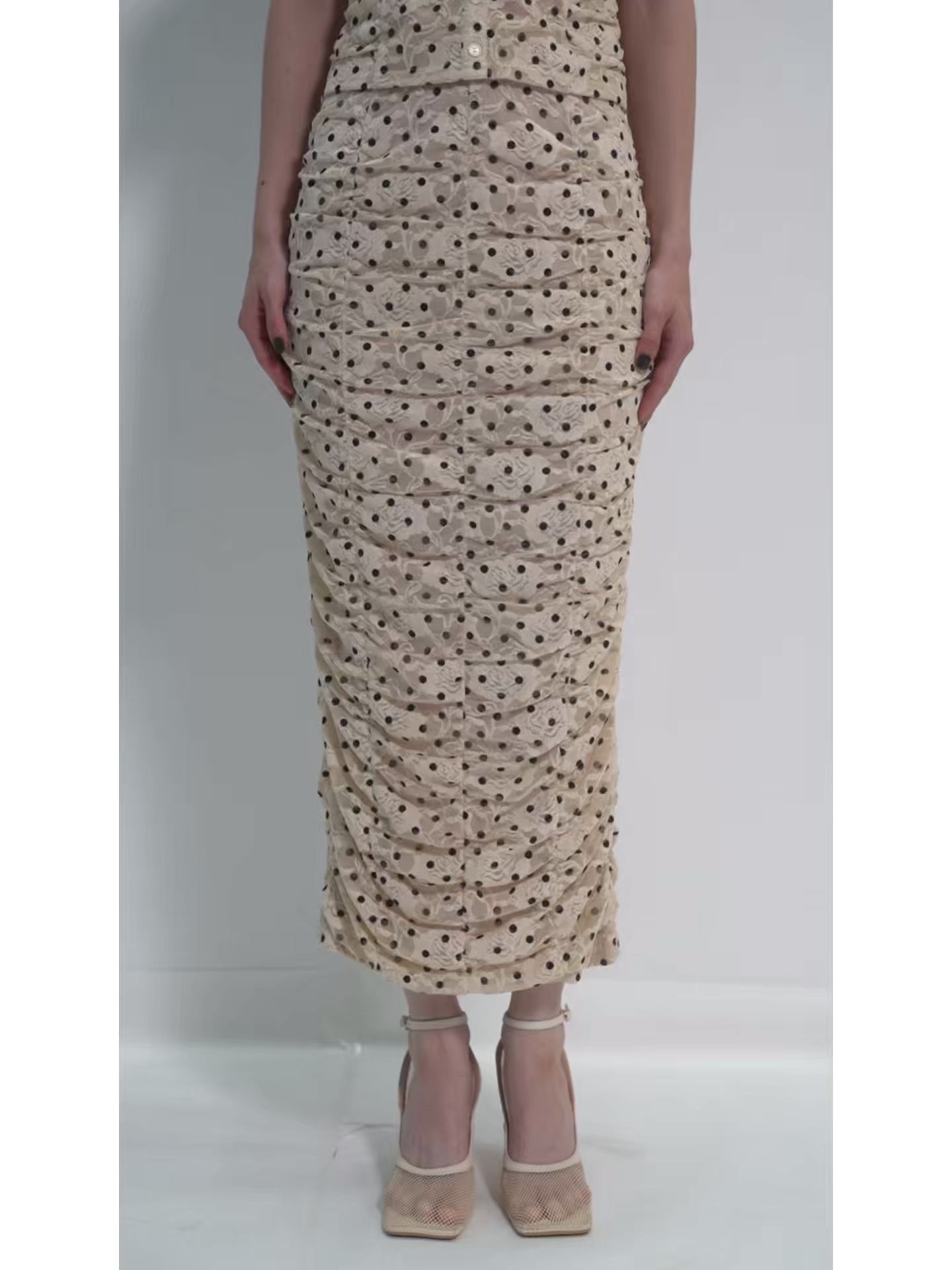 スカート POPPY-Gathered dot lace skirt Gathered dot lace skirt