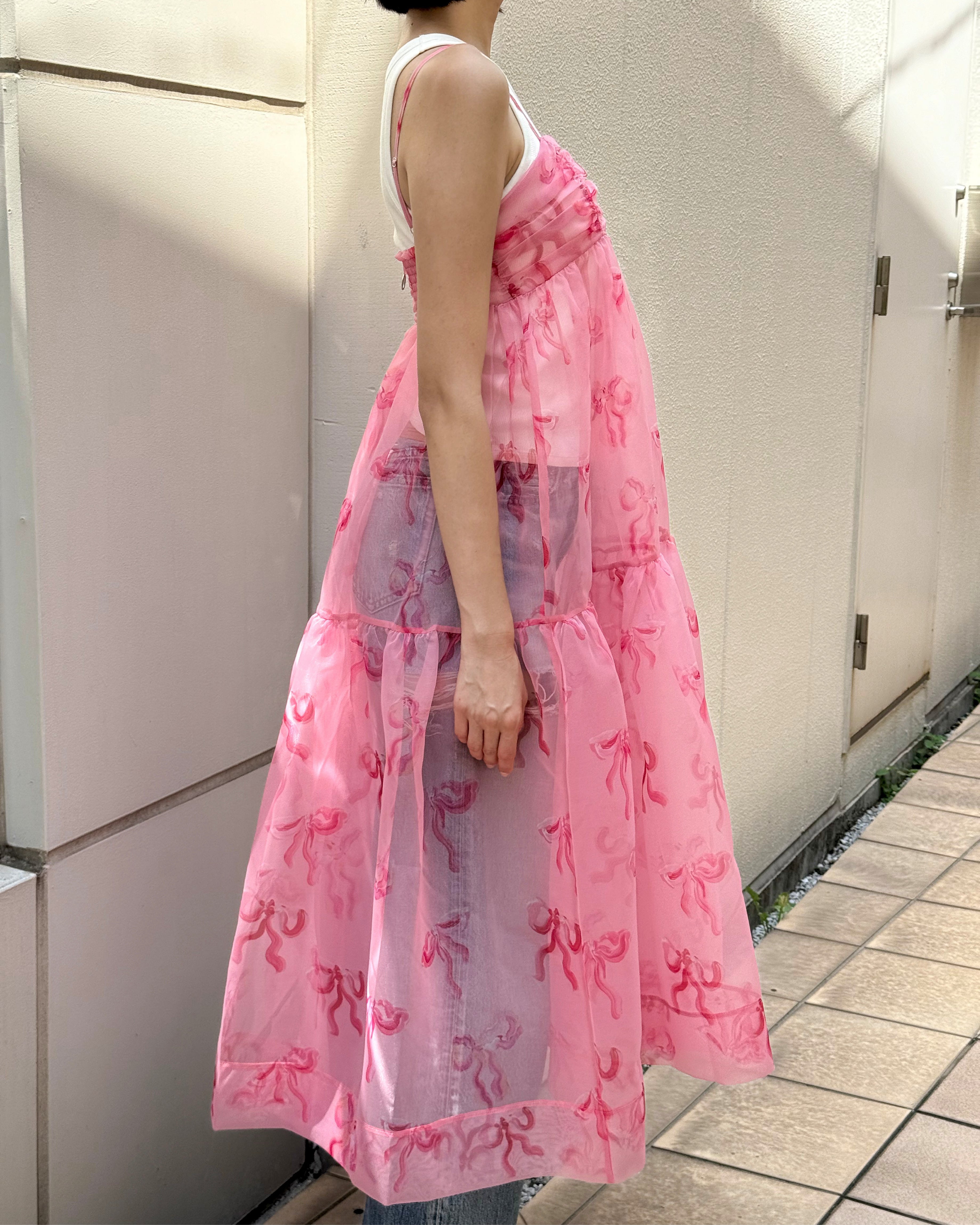 Poppy UNEUNE ORGANDY CAMI DRESS ピンク uneune organdy cami dress