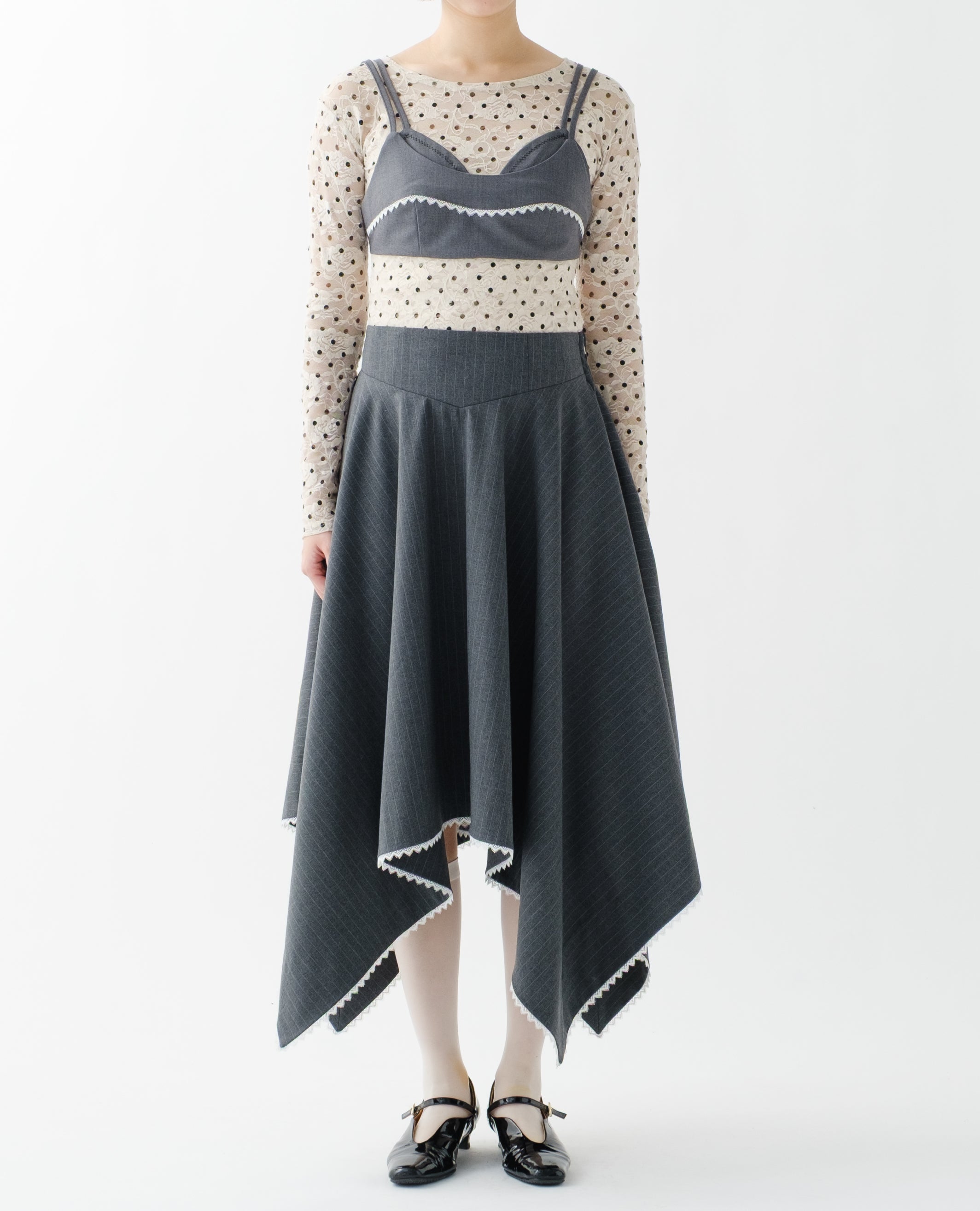 Corset handkerchief hem skirt