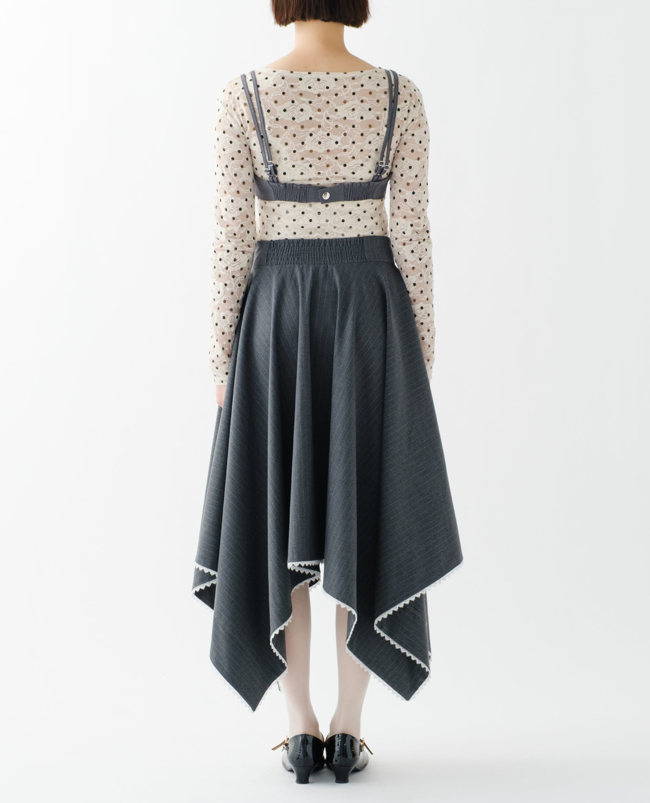Corset handkerchief hem skirt