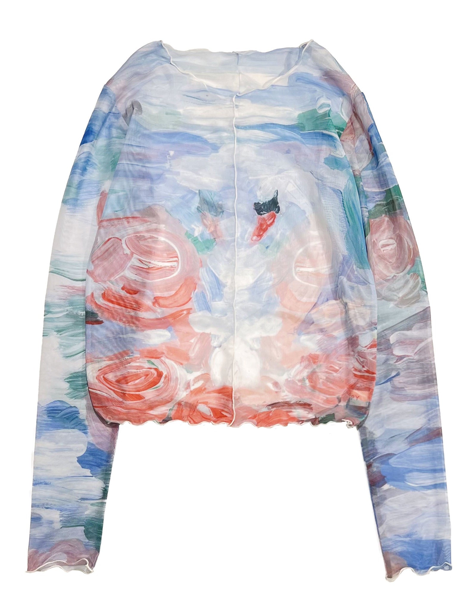 Swan see-through tops (High / Crew neck)
