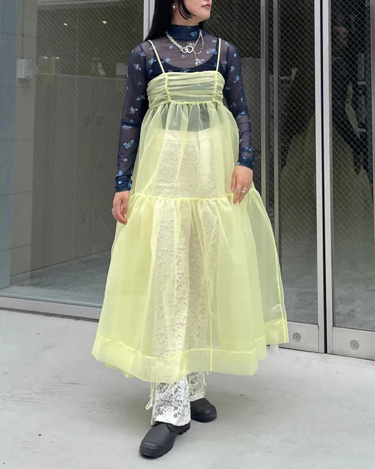 ＊POPPY＊ PEPLUM TULLE BUSTIER (YELLOW) 新品 peplum tulle bustier – Acka online store