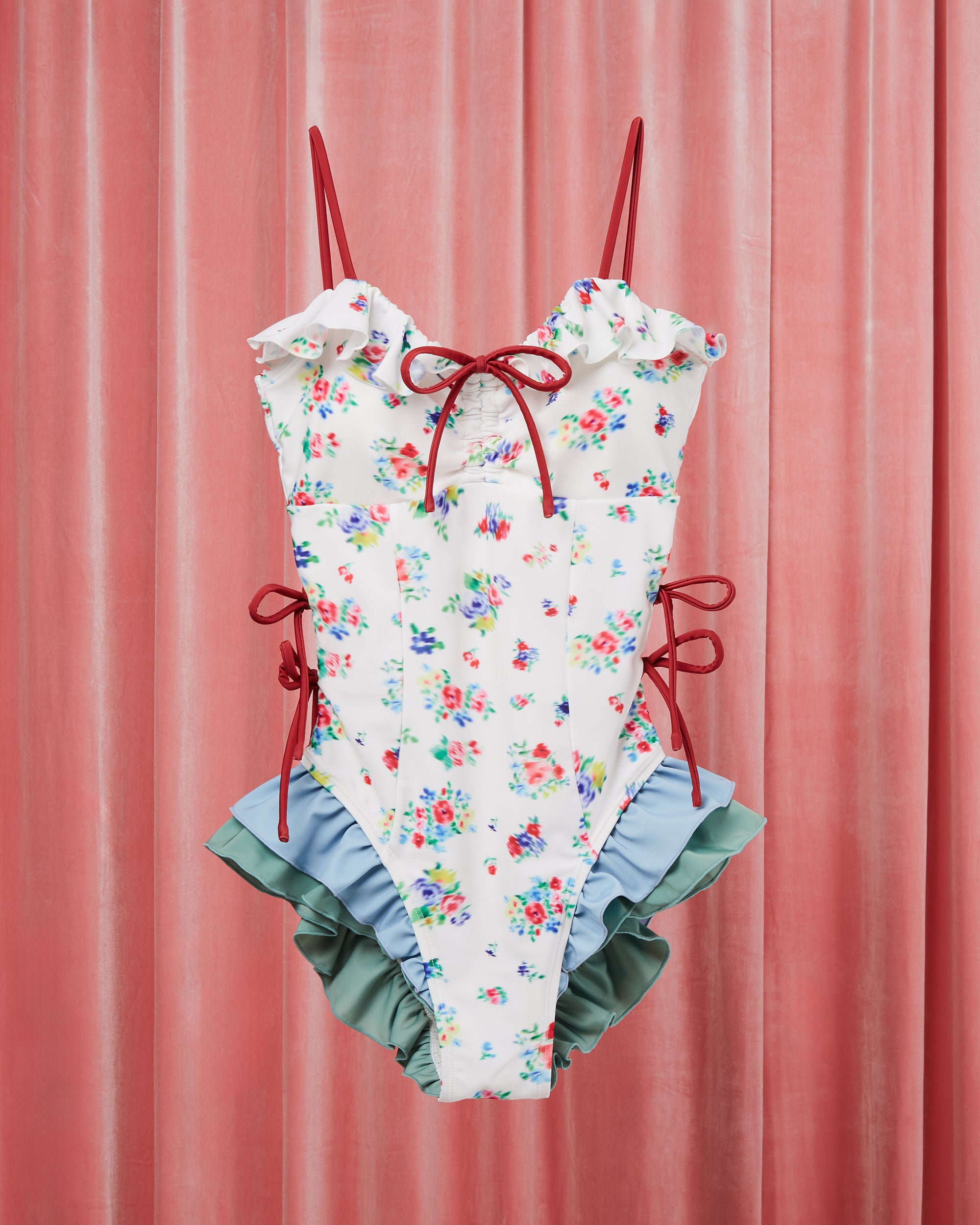 Ribbon cami swim leotard