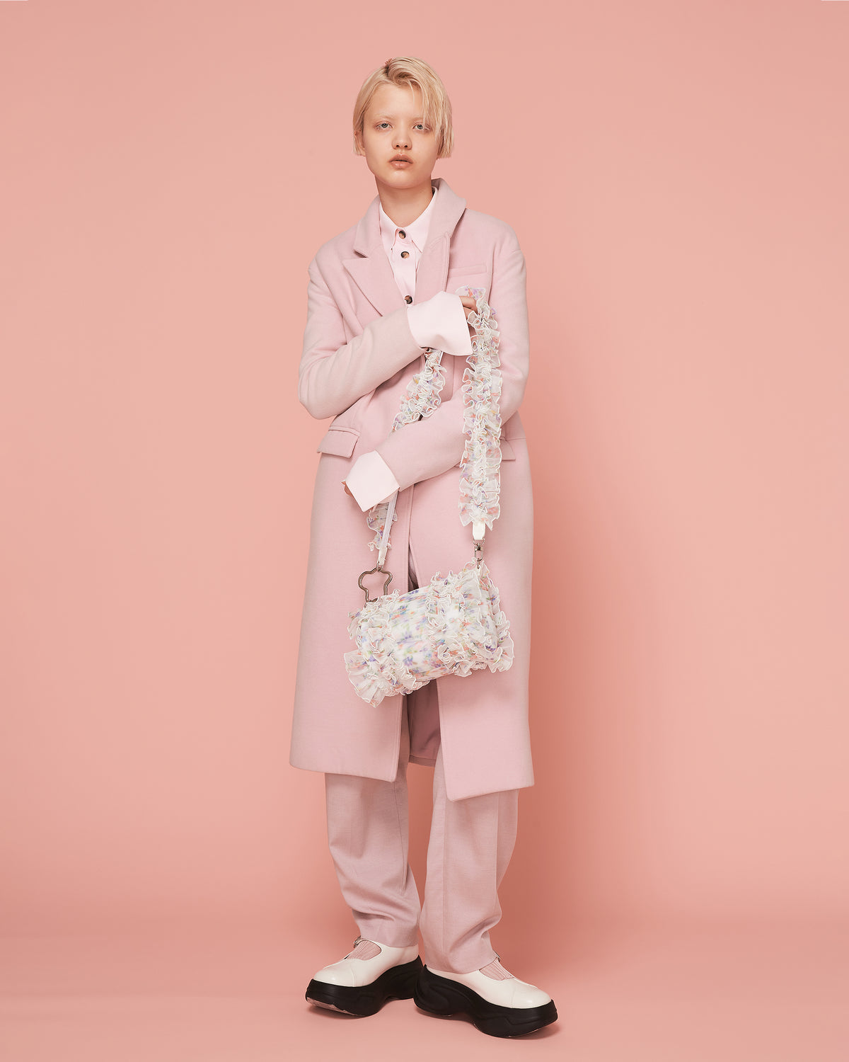 Tulle frill bag (floral pattern)