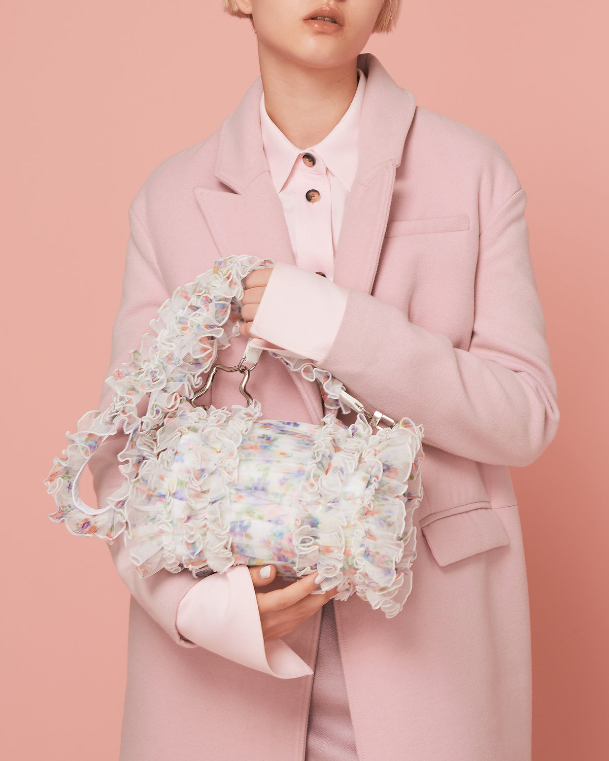 Tulle frill bag (floral pattern)