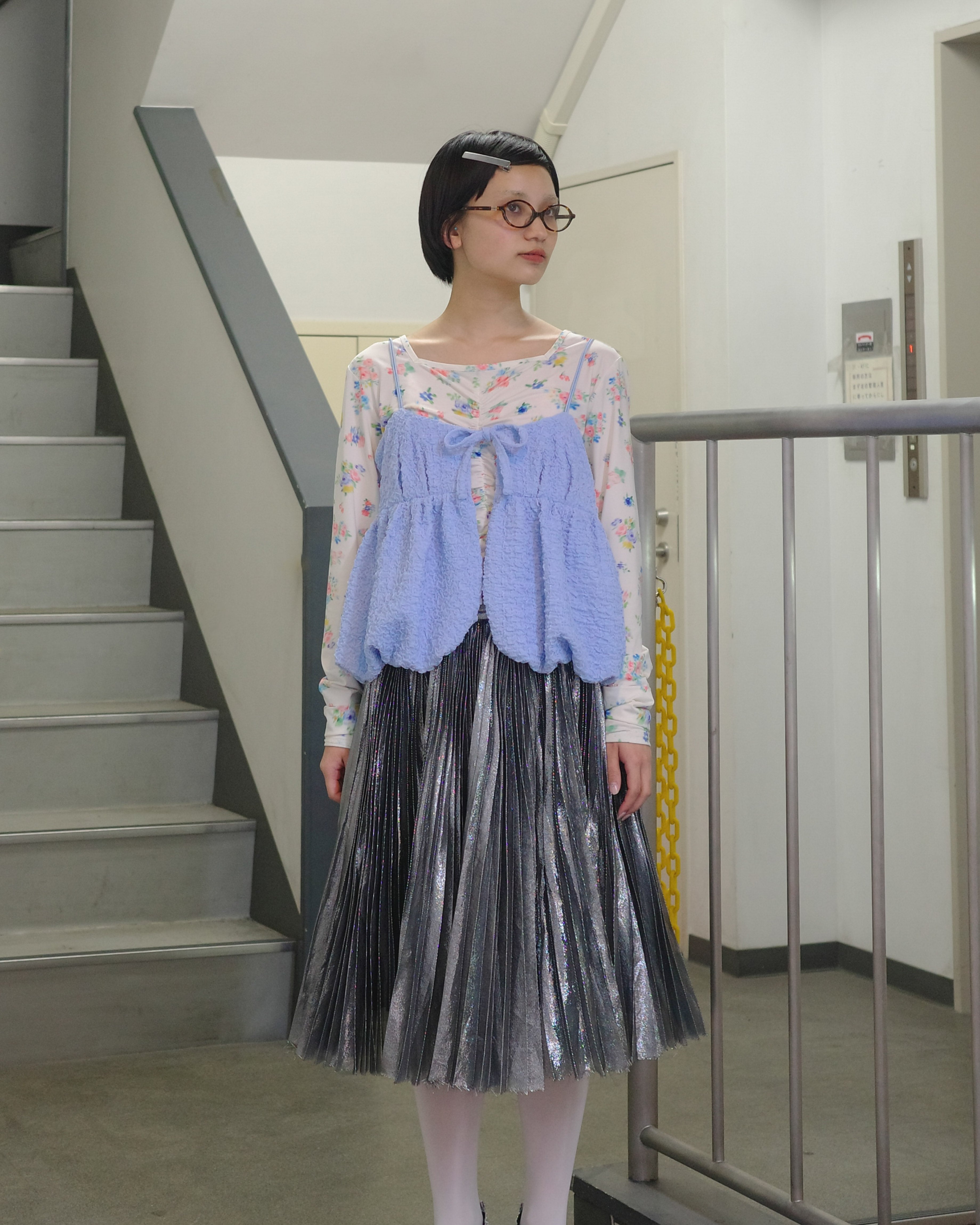 Balloon ribbon cami (blue)