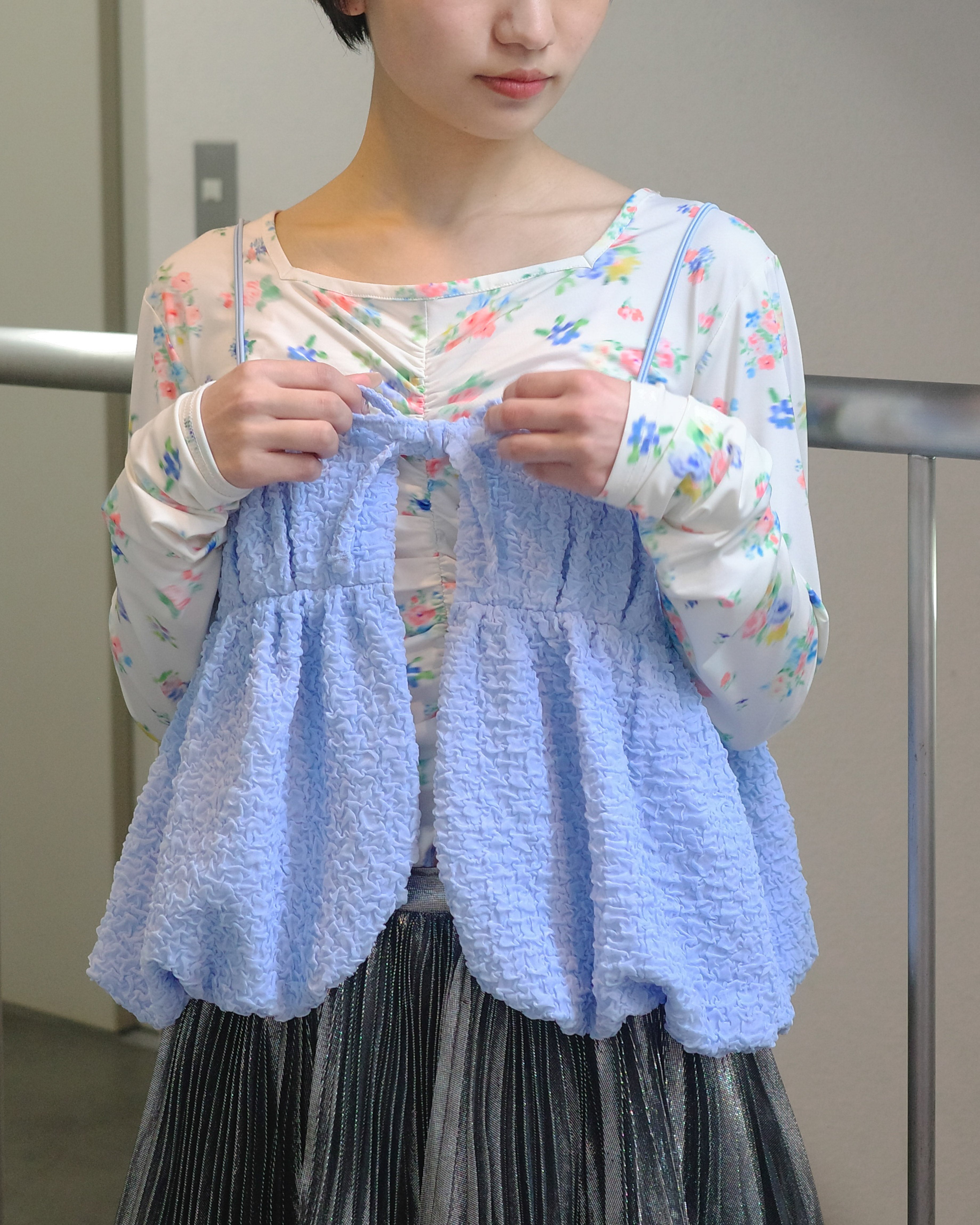 Balloon ribbon cami (blue)