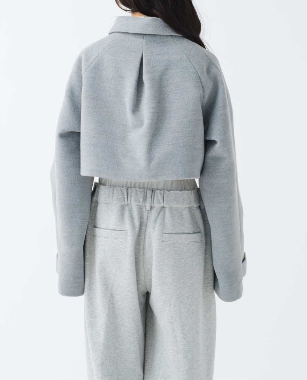 Cropped melton jacket