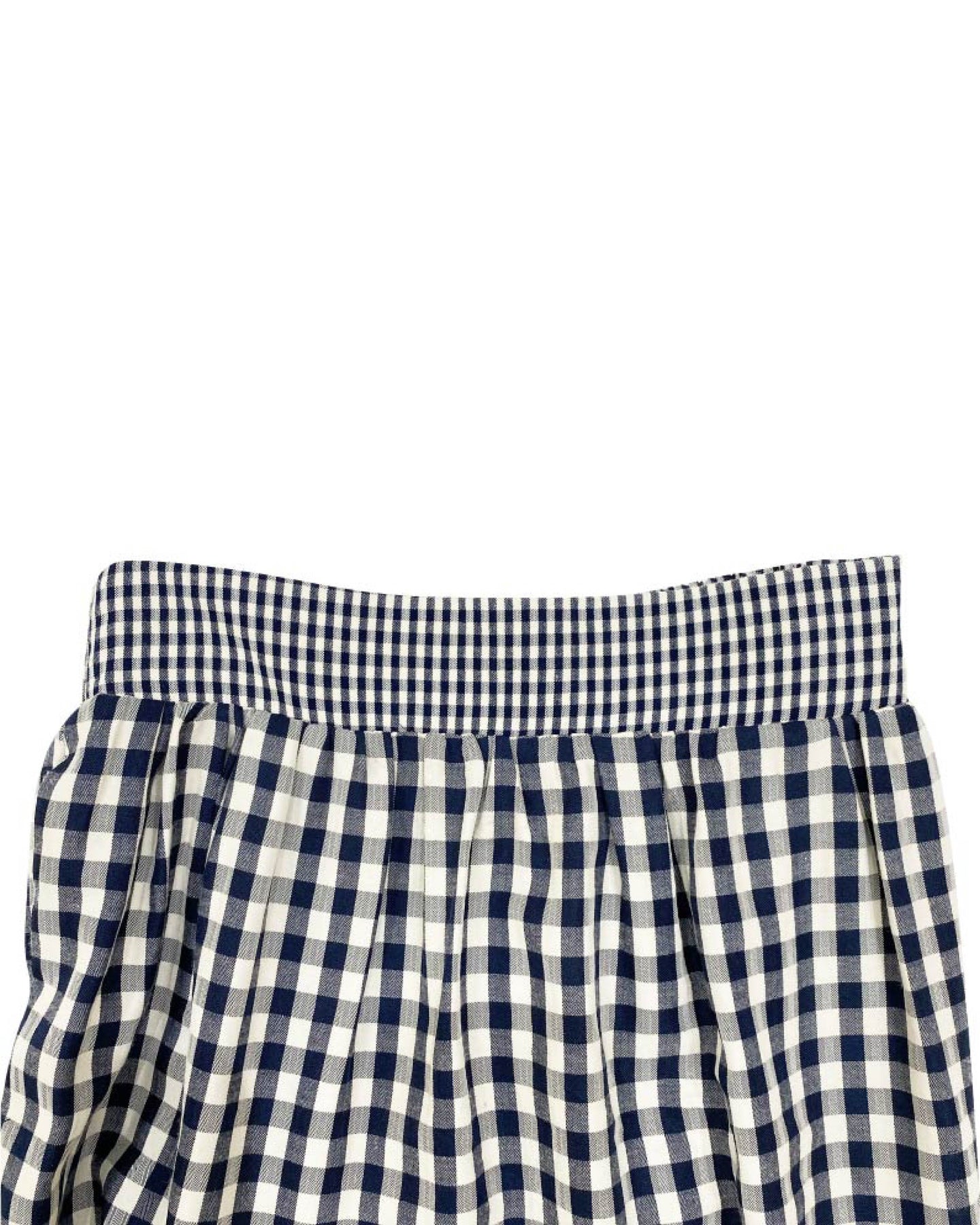 Gingham check tiered skirts (Navy) – POPPY