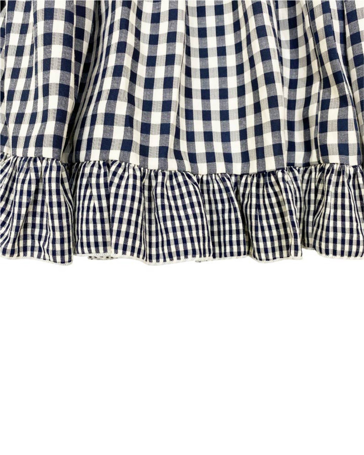 Gingham check tiered skirts (Navy) – POPPY