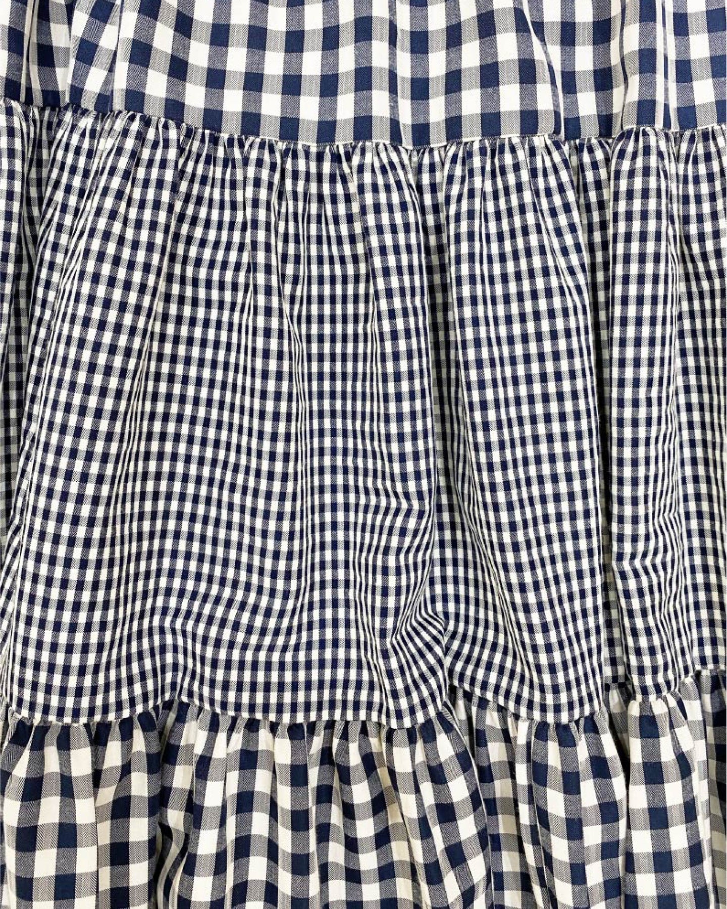 Gingham check tiered skirts (Navy) – POPPY