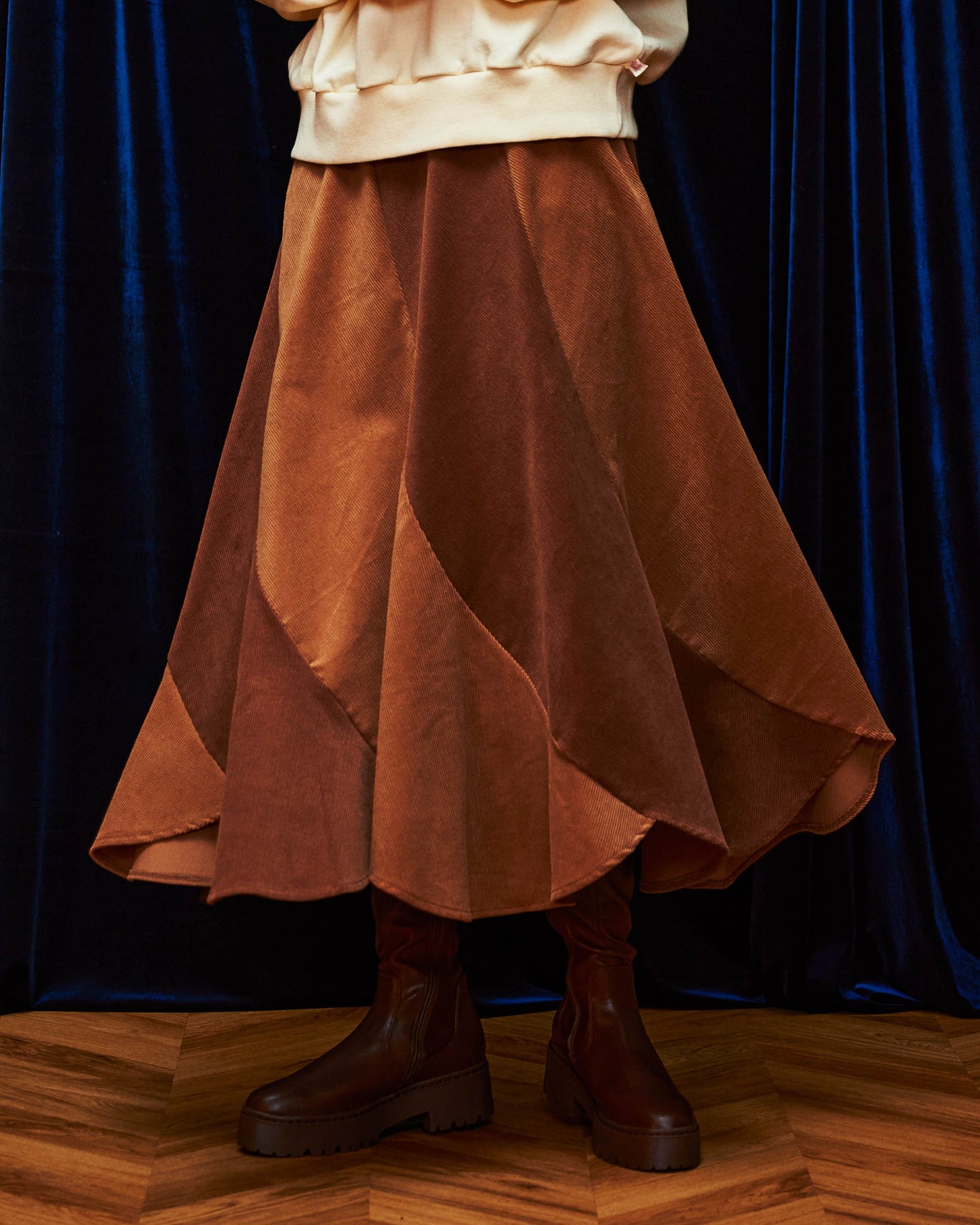 Margret corduroy skirt (Brown) – POPPY
