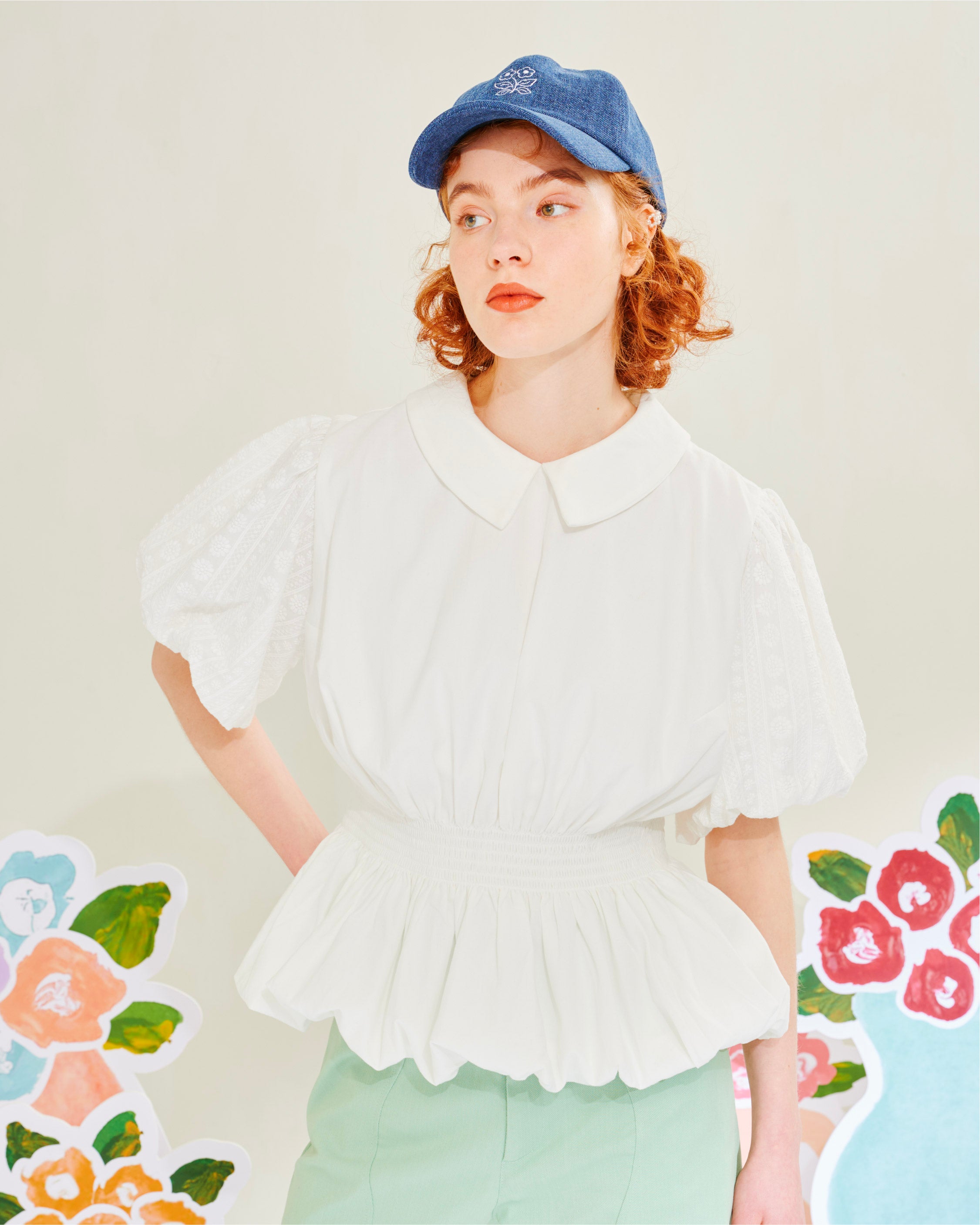 balloon blouse (white)