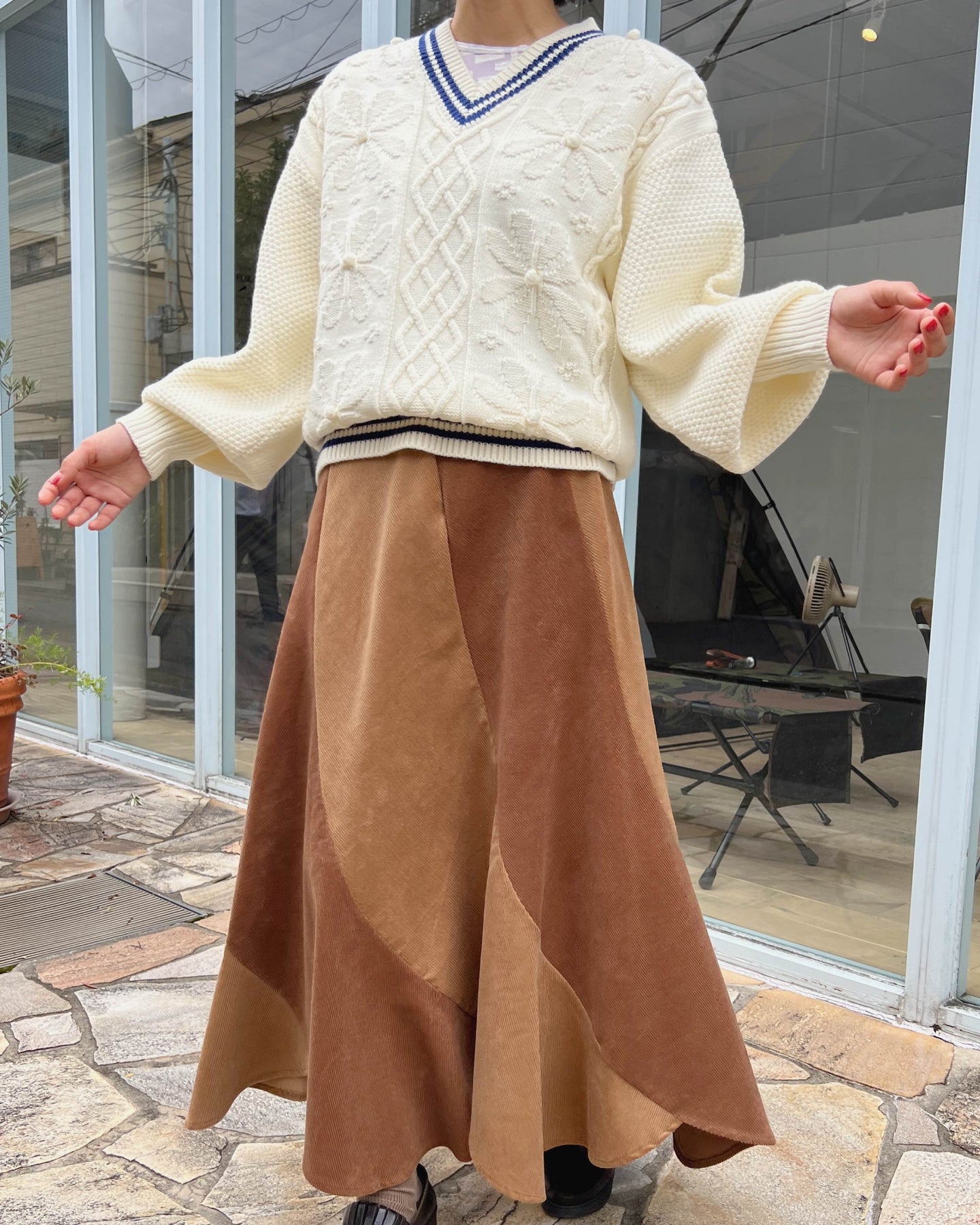Margret corduroy skirt (Brown) – POPPY
