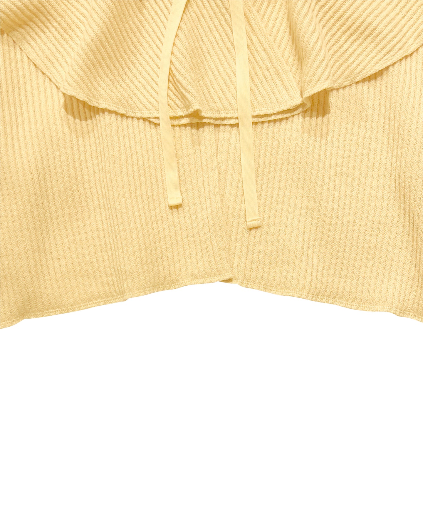 Raffle collar knit cardigan (Yellow) – POPPY