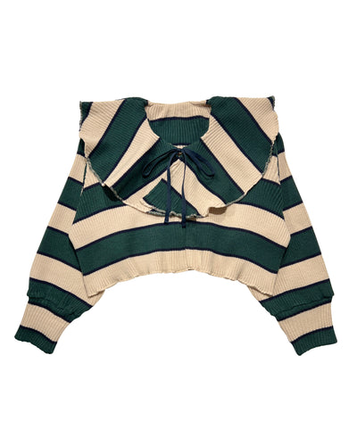 Border knit cardigan (Green) – POPPY
