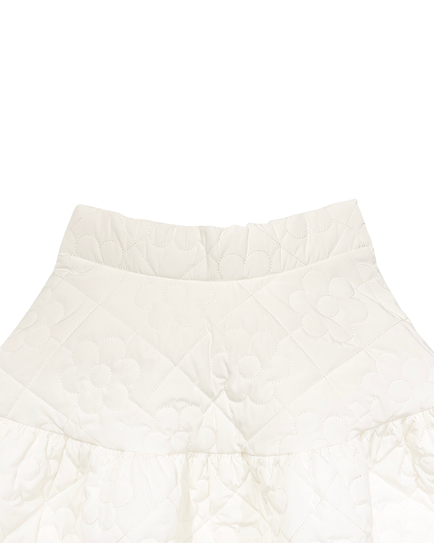 Flower quilting gather skirt (White) – POPPY