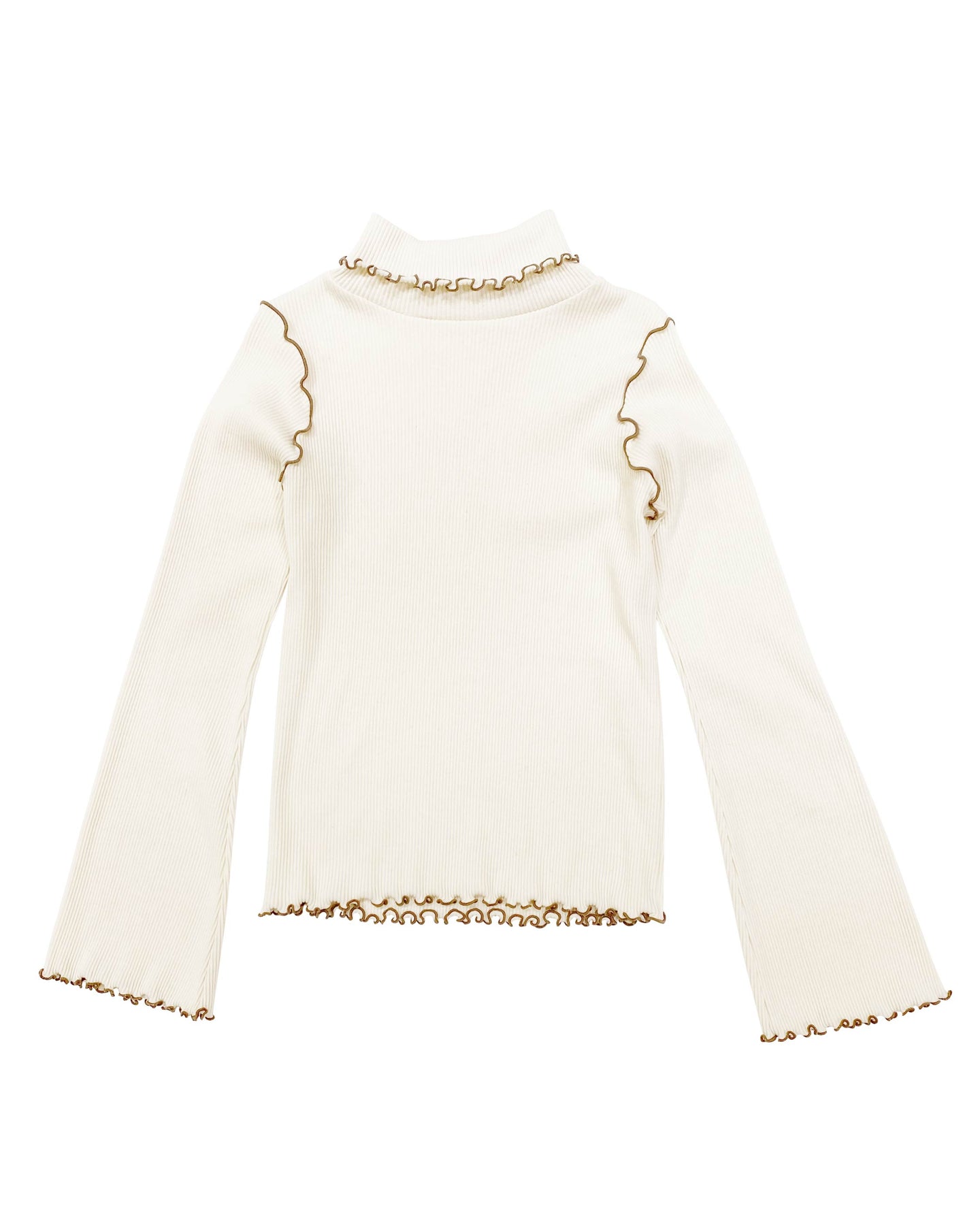 Bell sleeve turtle tops (White) – POPPY