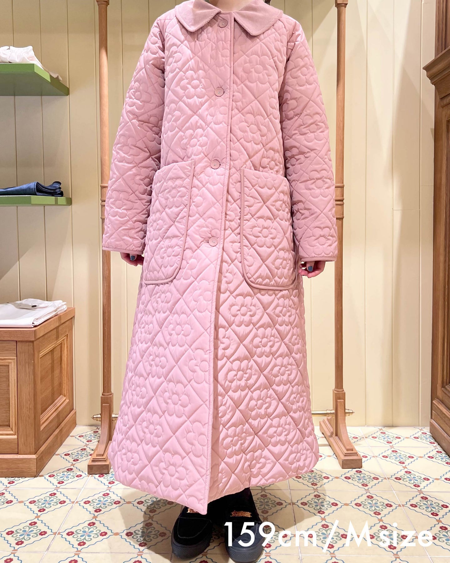 Flower quilting coat (Pink) – POPPY
