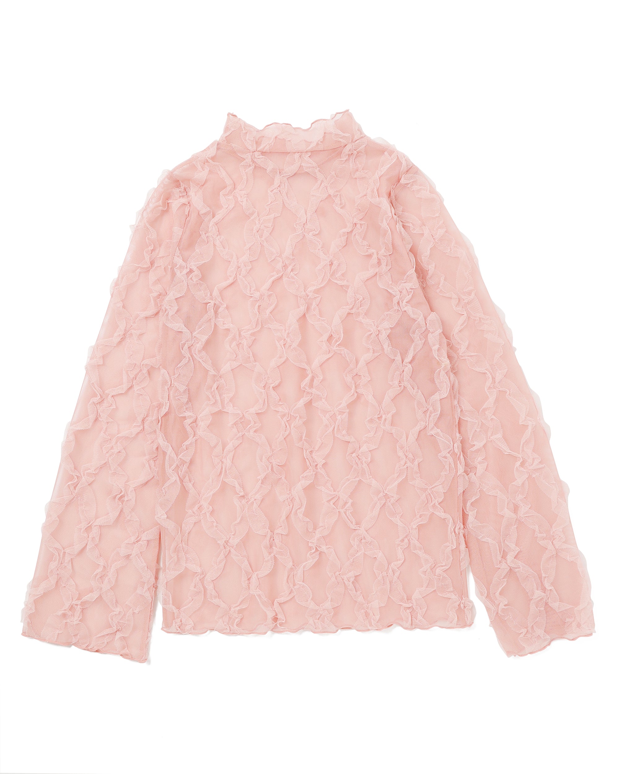 POPPY pink wave tulle tops ピンク　ウェーブ　シアー Pink wave tulle tops