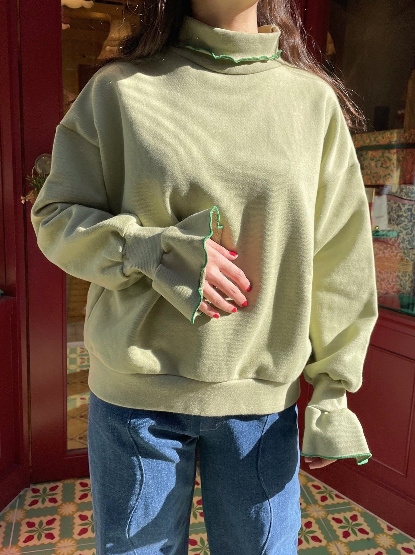 Flower pedal mellow sweatshirts(Green) – POPPY