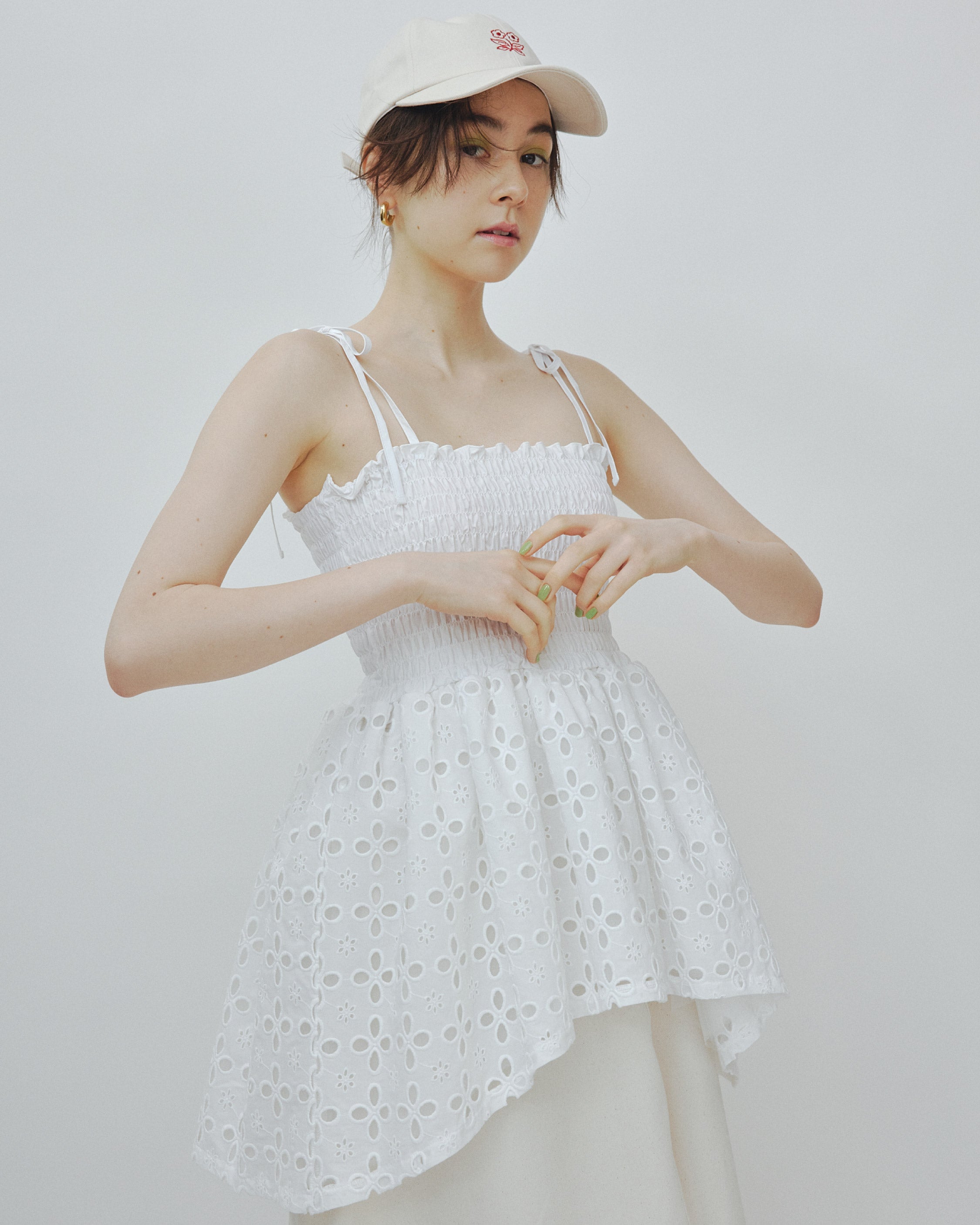 Cotton lace volume cami