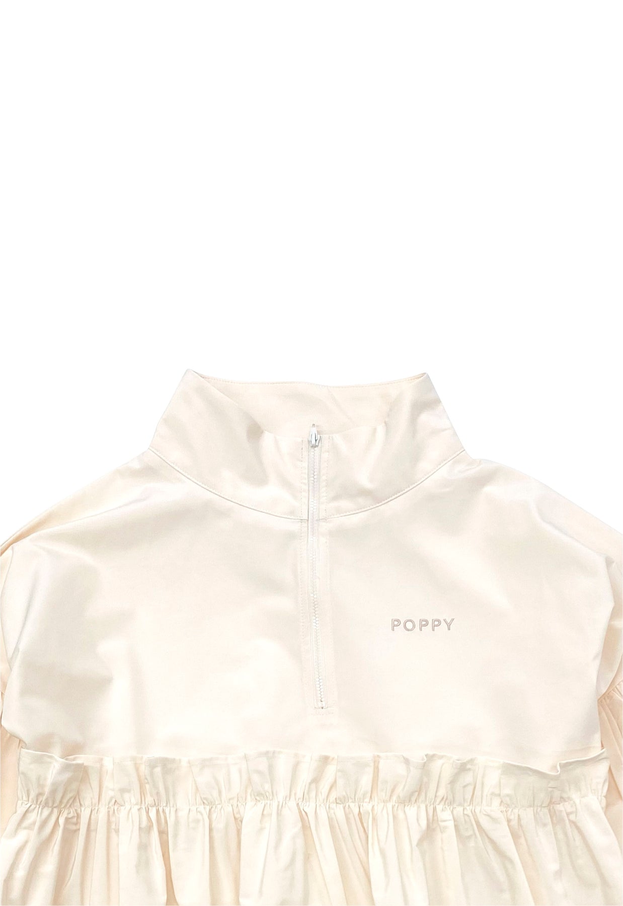 新品 poppy tokyo ハーフジップボリュームトップス ホワイト